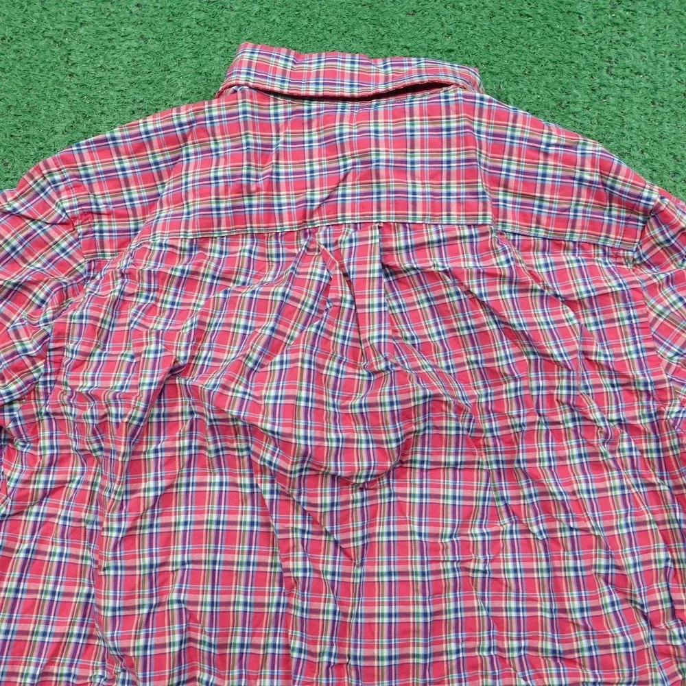 Polo Ralph Lauren Shirt Boys Medium 10-12 Red Plaid Button Down Long Sleeve Pony